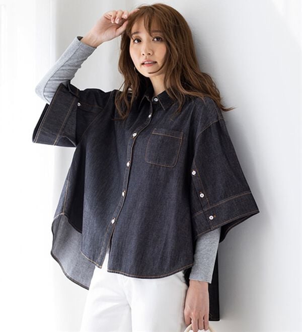 BELLUNA（ベルーナ）の「春の重ね着を楽しむ♪ボタンデザインデニムジャケット（その他ジャケット）」｜詳細画像