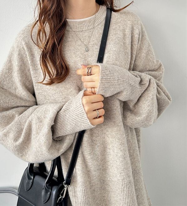 GeeRA（ジーラ）の「ゆるっと柔らか！袖ボリュームメランジニット（ニット・セーター）」｜詳細画像