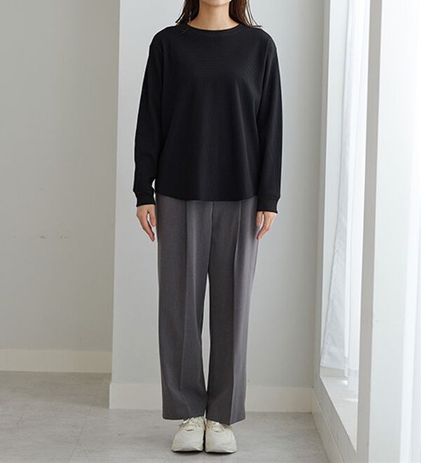 BELLUNA（ベルーナ）の「《快適Ｌａｂ．》 乾きやすい！ドライワッフルプルオーバー（カットソー）」｜詳細画像