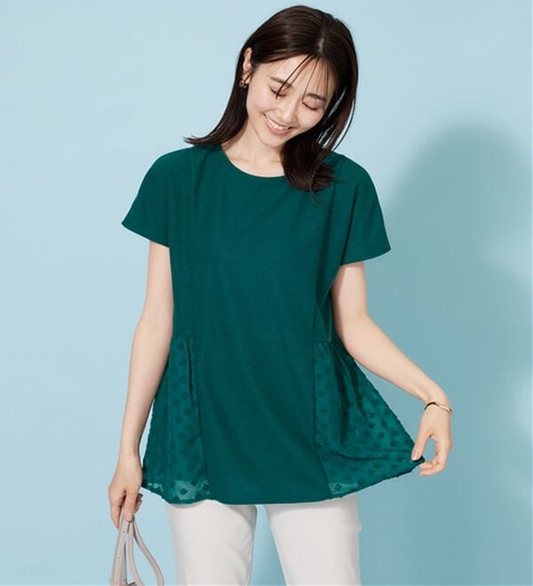 BELLUNA（ベルーナ）の「サイドシアードット切替チュニック（チュニック）」｜詳細画像