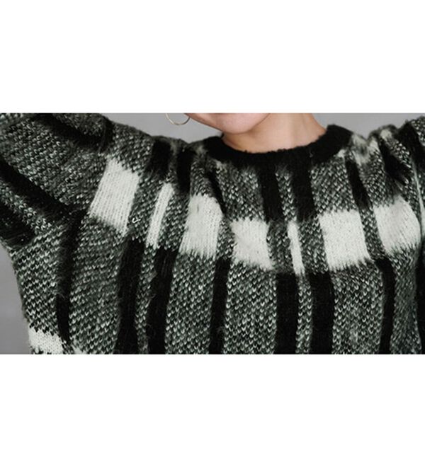 RANAN（ラナン）の「チェック柄ふんわり起毛ニット（チュニック）」｜詳細画像