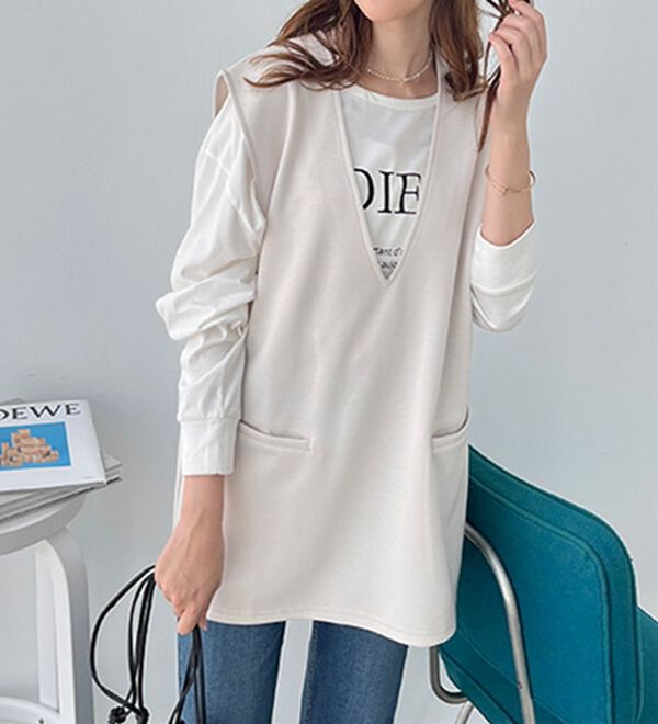 GeeRA（ジーラ）の「深Ｖネックプルオーバーベスト（ベスト）」｜詳細画像