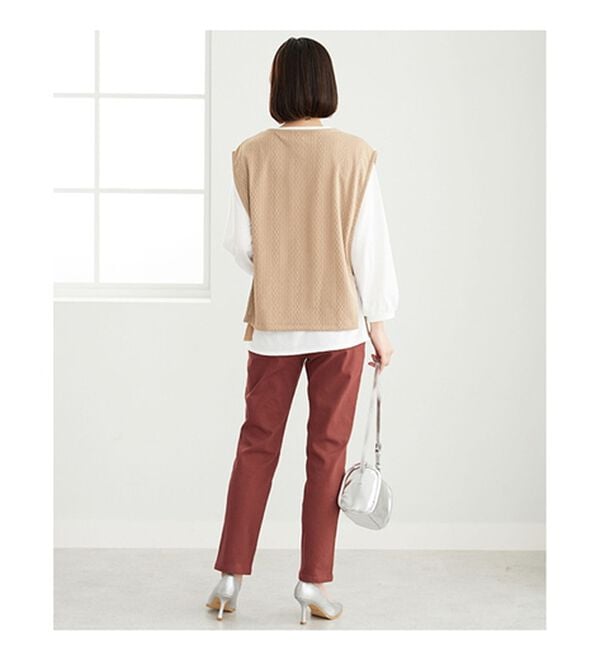 BELLUNA（ベルーナ）の「カットソージャカード素材ベストアンサンブル（アンサンブル）」｜詳細画像