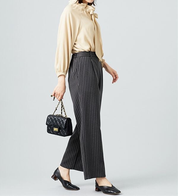 BELLUNA（ベルーナ）の「ウール調ふっくらワイドパンツ（ワイドパンツ・ガウチョ）」｜詳細画像