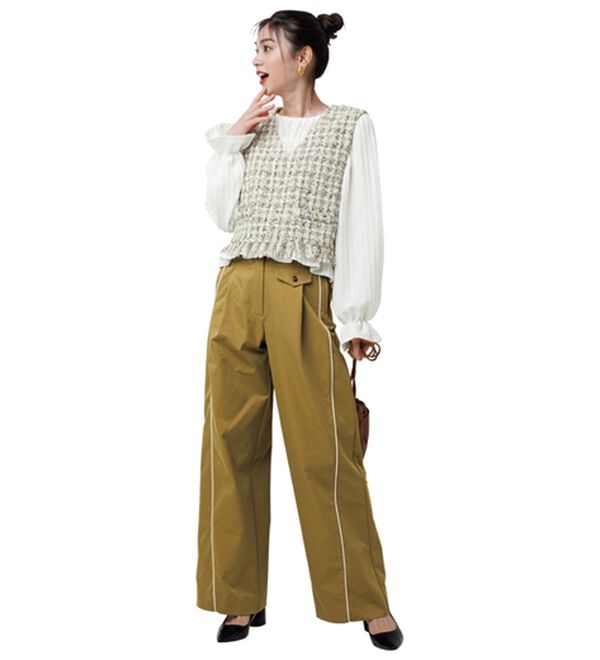 RANAN（ラナン）の「シャーリングカットブラウス（カットソー）」｜詳細画像