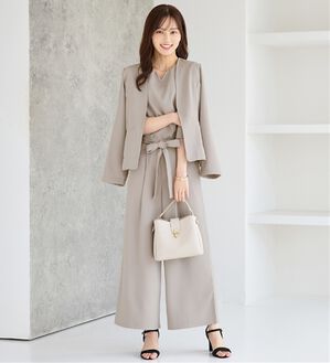 alotta（アロッタ）の「【３点セット】洗える！フォーマルセットアップ（パンツスーツ）」｜グレージュ