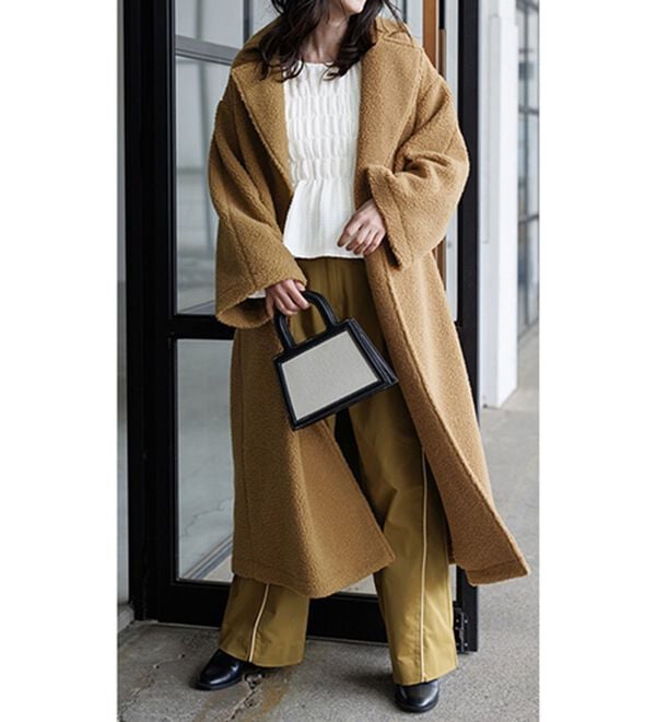 ムートンライクボアロングコート - ベルーナ【公式】