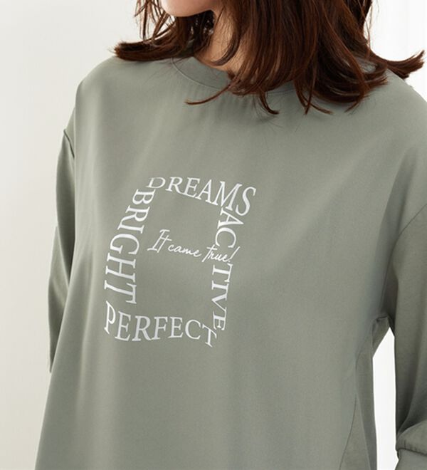 BELLUNA（ベルーナ）の「異素材使いロゴデザインプルオーバー（カットソー）」｜詳細画像