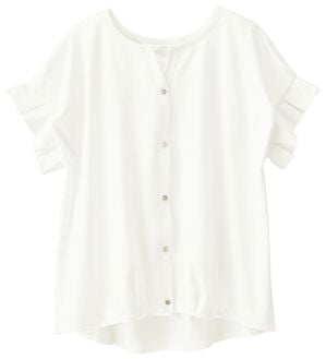 RANAN（ラナン）の「ひんやり！スキッパーカットソーブラウス（カットソー）」｜オフホワイト