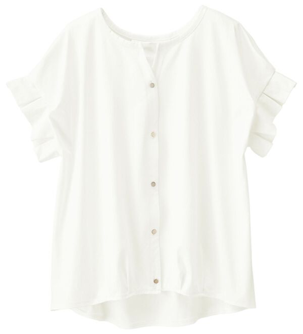 RANAN（ラナン）の「ひんやり！スキッパーカットソーブラウス（カットソー）」｜オフホワイト