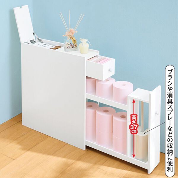 「大量巻きも入るスリムトイレラック（その他トイレ用品）」｜詳細画像
