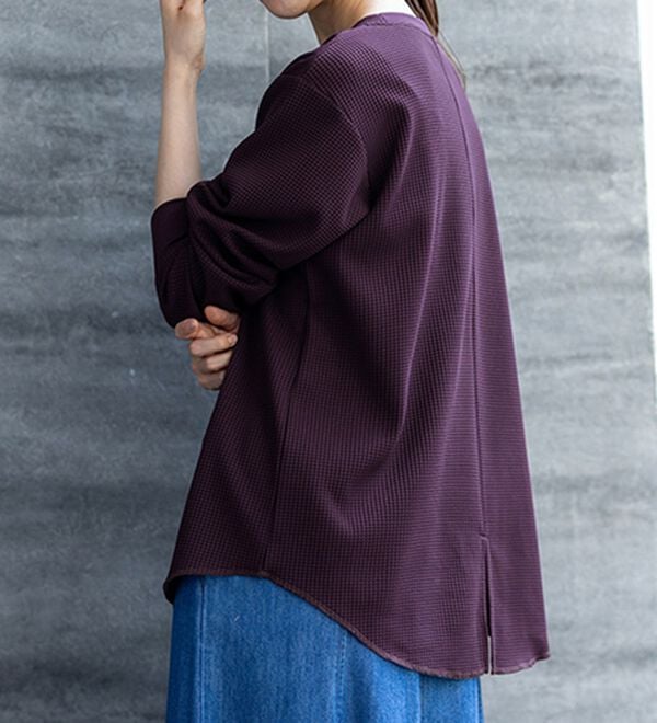 BELLUNA（ベルーナ）の「《快適Ｌａｂ．》 乾きやすい！ドライワッフルプルオーバー（カットソー）」｜詳細画像