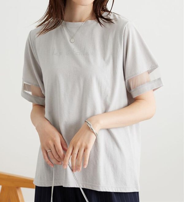 BELLUNA（ベルーナ）の「【接触冷感】ヒンヤリ冷感！箔プリントロゴプルオーバー（カットソー）」｜詳細画像