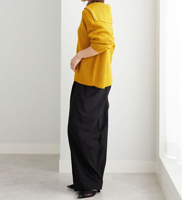 BELLUNA（ベルーナ）の「あぜ編ハーフジップニットプルオーバー（ニット・セーター）」｜詳細画像