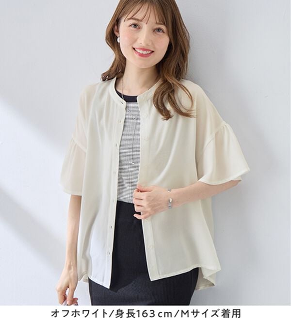 alotta（アロッタ）の「バンドカラーフレアー袖ブラウス（ブラウス）」｜詳細画像