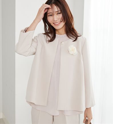 BELLUNA（ベルーナ）の「＜セレモニースタイル＞パール付袖フレアージャケット（その他ジャケット）」