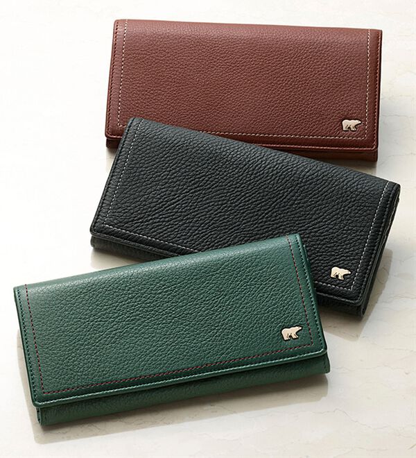 「＜ゴールデンベア＞卓越した手触りディアスキン長財布（メンズ財布・パスケース）」｜詳細画像