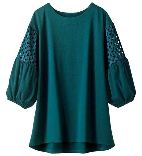 BELLUNA（ベルーナ）の「ボリューム袖レース切替プルオーバー（カットソー）」｜詳細画像