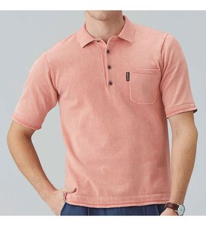 「＜イネド＞ヴィンテージ加工のニットポロ（メンズポロシャツ）」｜詳細画像