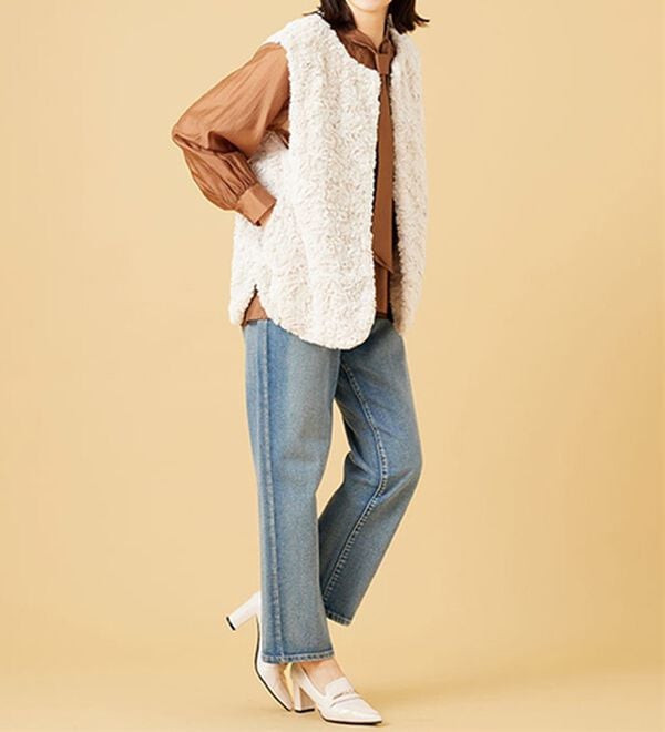 BELLUNA（ベルーナ）の「パール使いファーベスト（ベスト）」｜詳細画像