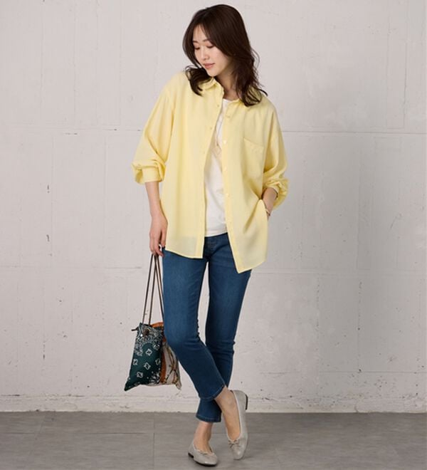 BELLUNA（ベルーナ）の「イージーケア！とろみ素材ビッグシャツ（シャツ）」｜詳細画像