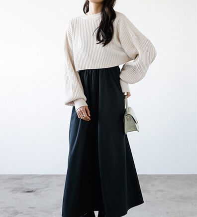 GeeRA（ジーラ）の「ニットボレロ＆ドッキングワンピースセット（ドッキングワンピース）」