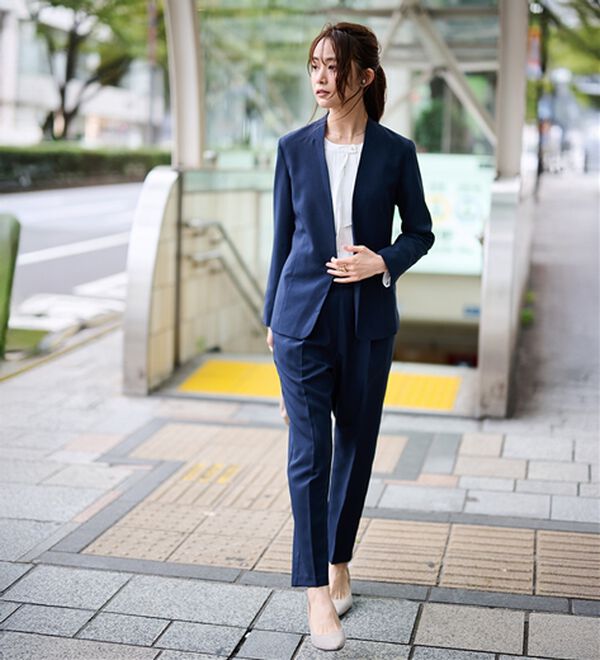 RANAN（ラナン）の「【選べる衿】洗える！多機能ベーシック２点セットスーツ（パンツスーツ）」｜詳細画像