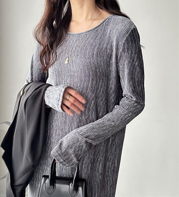 GeeRA（ジーラ）の「ベロアプリーツロングワンピース（その他ワンピース）」｜詳細画像