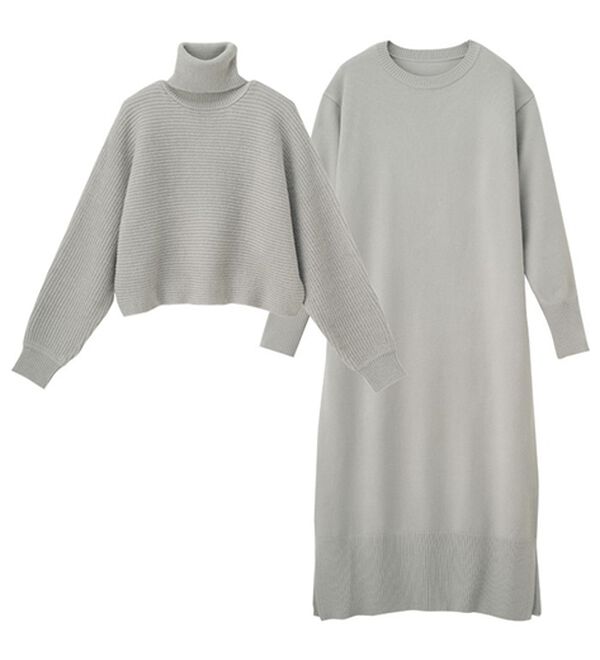 RANAN（ラナン）の「【２点セット】ニットワンピースアンサンブル（ニットワンピース）」｜詳細画像