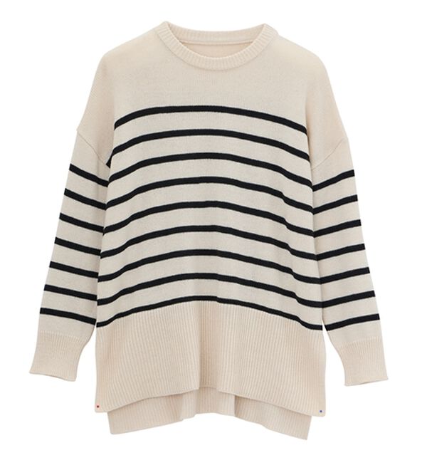 RANAN（ラナン）の「ワイドリブ使いカラーニットチュニック（ニット・セーター）」｜詳細画像