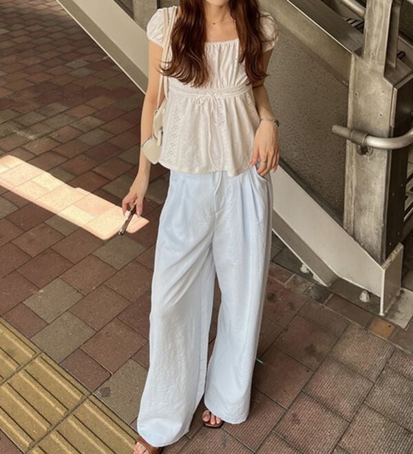 GeeRA（ジーラ）の「ハイウエストスラックスパンツ（ワイドパンツ・ガウチョ）」｜詳細画像