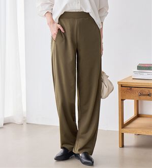 Viola e Viola（ヴィオラ エ ヴィオラ）の「【細見え体型カバー】楽ちん美脚パンツ（フルレングスパンツ）」｜カーキブラウン