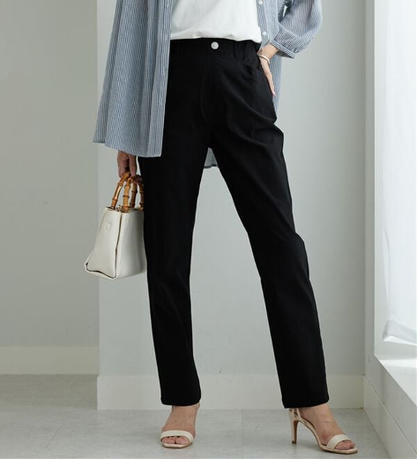 BELLUNA（ベルーナ）の「冷感ピケストレッチ素材スリムパンツ（フルレングスパンツ）」｜詳細画像