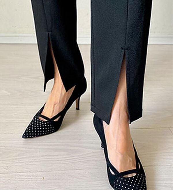 BELLUNA（ベルーナ）の「【低身長さん向け】美脚見えスリットテーパードパンツ（テーパードパンツ）」｜詳細画像