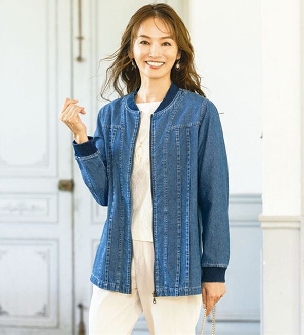 ルフラン（ルフラン）の「すらり見えのデニムブルゾン（ブルゾン）」｜詳細画像