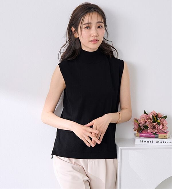 BELLUNA（ベルーナ）の「【選べるデザイン】Ｔシャツが苦手な方に！ひんやり綿混ニットＴ（ニット・セーター）」｜詳細画像