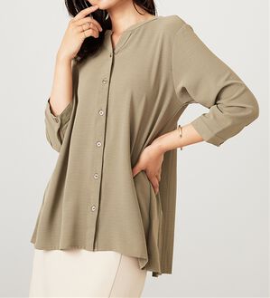 BELLUNA（ベルーナ）の「【新色追加】機能付！バックプリーツチュニック（チュニック）」｜カーキ