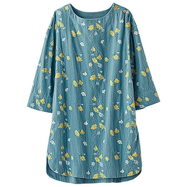 BELLUNA（ベルーナ）の「風が通り抜けるダブルガーゼプリントチュニック（チュニック）」｜詳細画像