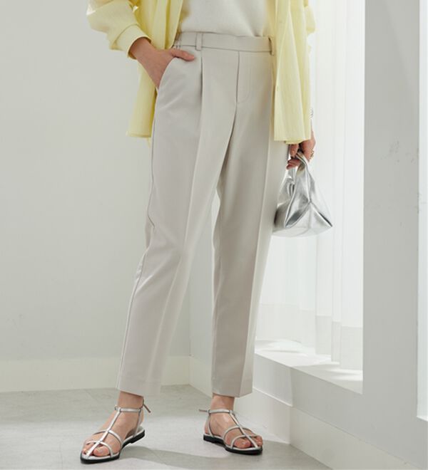 BELLUNA（ベルーナ）の「【選べる2丈】メランジストレッチ素材テーパードパンツ（テーパードパンツ）」｜詳細画像