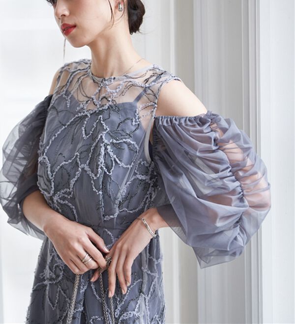 RANAN（ラナン）の「3way袖取り外し可能フェザーレースドレス（その他ワンピース）」｜詳細画像