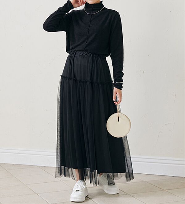 RANAN（ラナン）の「前後２ＷＡＹ！メロウ使いニットソーフリルプルオーバー（カットソー）」｜詳細画像