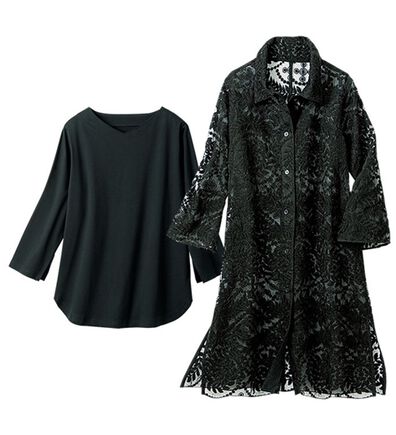 VINNO（ヴィノ）の「サークル刺しゅうジャケットアンサンブル（その他ジャケット）」