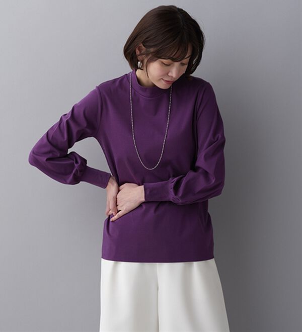 BELLUNA（ベルーナ）の「艶やかコットン１００％プルオーバー（カットソー）」｜詳細画像