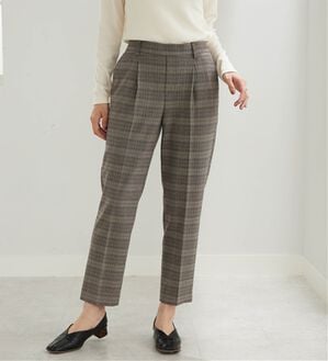 BELLUNA（ベルーナ）の「サマ見えＷウール調テーパードパンツ（テーパードパンツ）」｜ベージュ系チェック
