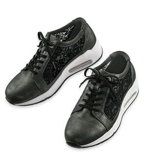 ルフラン（ルフラン）の「４Ｅフラワーレーススニーカー（スニーカー）」｜ブラック