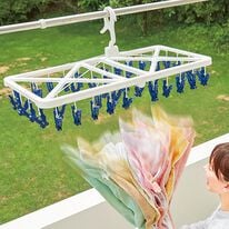 「ローラー付ピンチハンガー２個組（ランドリーラック・収納）」