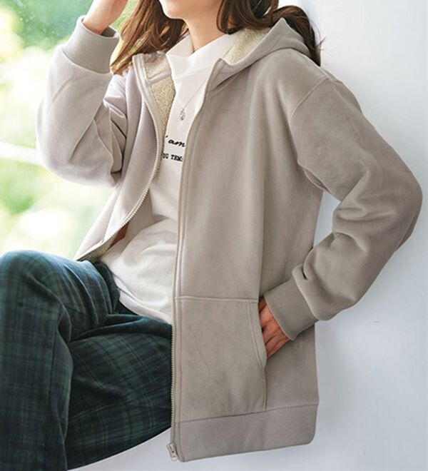 BELLUNA（ベルーナ）の「【快適Ｌａｂ．】リッチベロア素材裏ボアパーカー（パーカー）」｜詳細画像