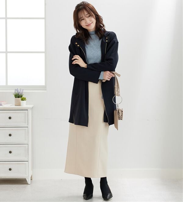 BELLUNA（ベルーナ）の「衿デザインロング丈パーカー（パーカー）」｜詳細画像