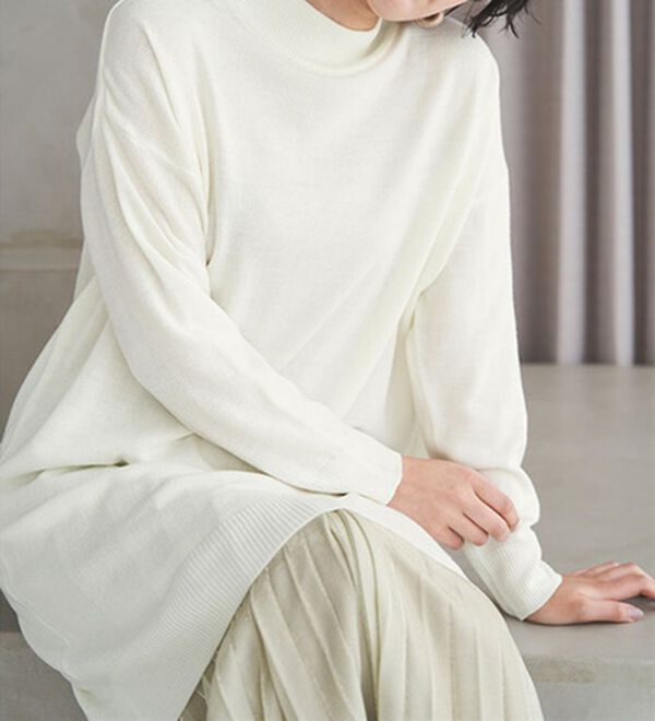 RANAN（ラナン）の「カシミヤタッチニットチュニックワンピース（チュニック）」｜詳細画像