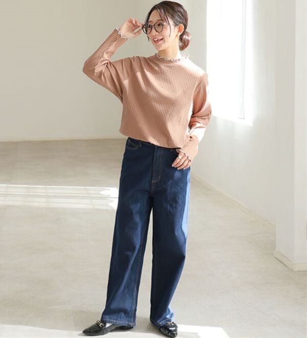 A HAPPY MARILYN（アハッピーマリリン）の「【大きいサイズ】【Ｌ～８Ｌ／選べる袖丈】綿タッチで極上の着心地！テレコリブトップス（カットソー）」｜詳細画像